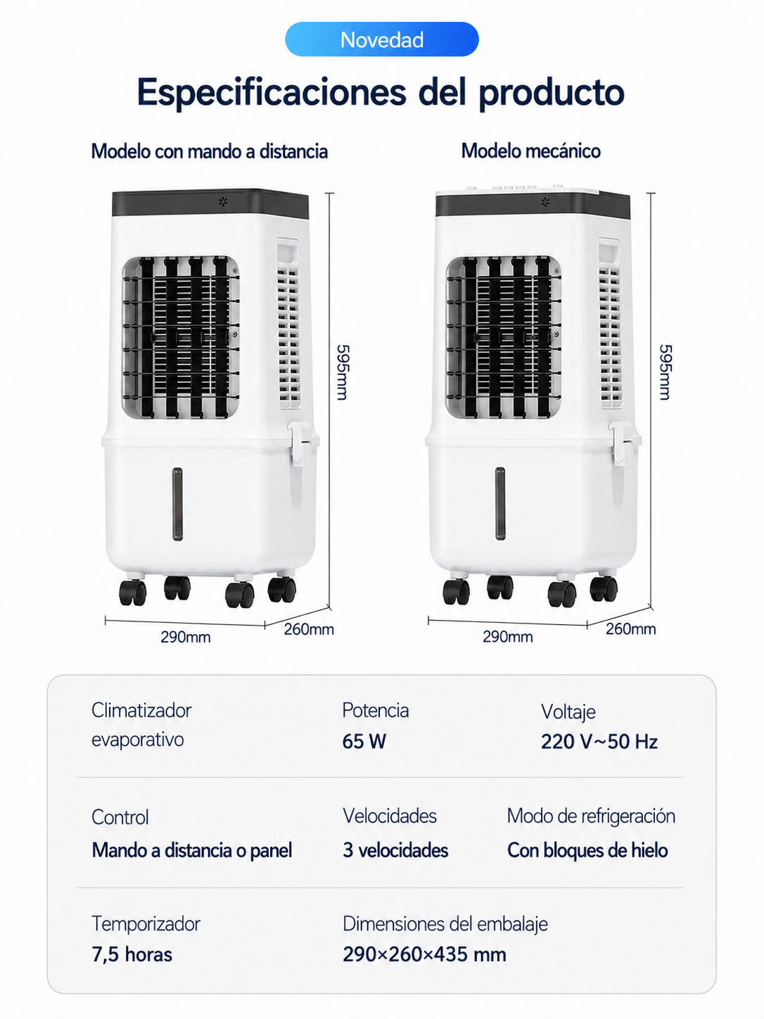 Frisoria Deluxe — Climatiseur Portable 4-en-1 avec Télécommande