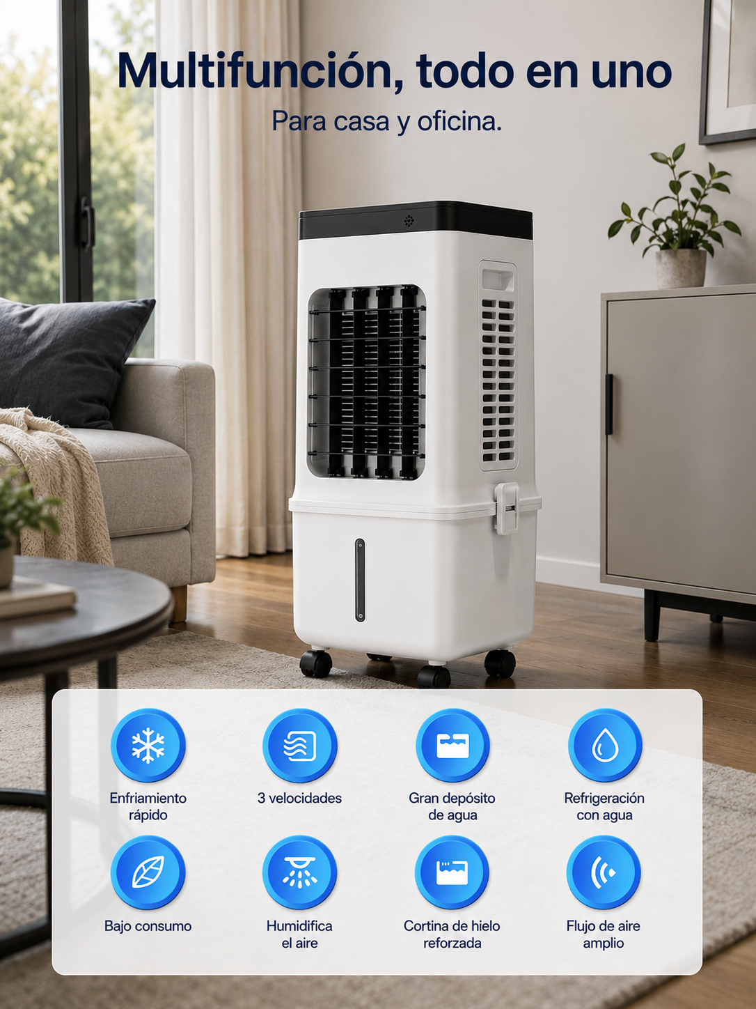 Frisoria Deluxe — Climatiseur Portable 4-en-1 avec Télécommande